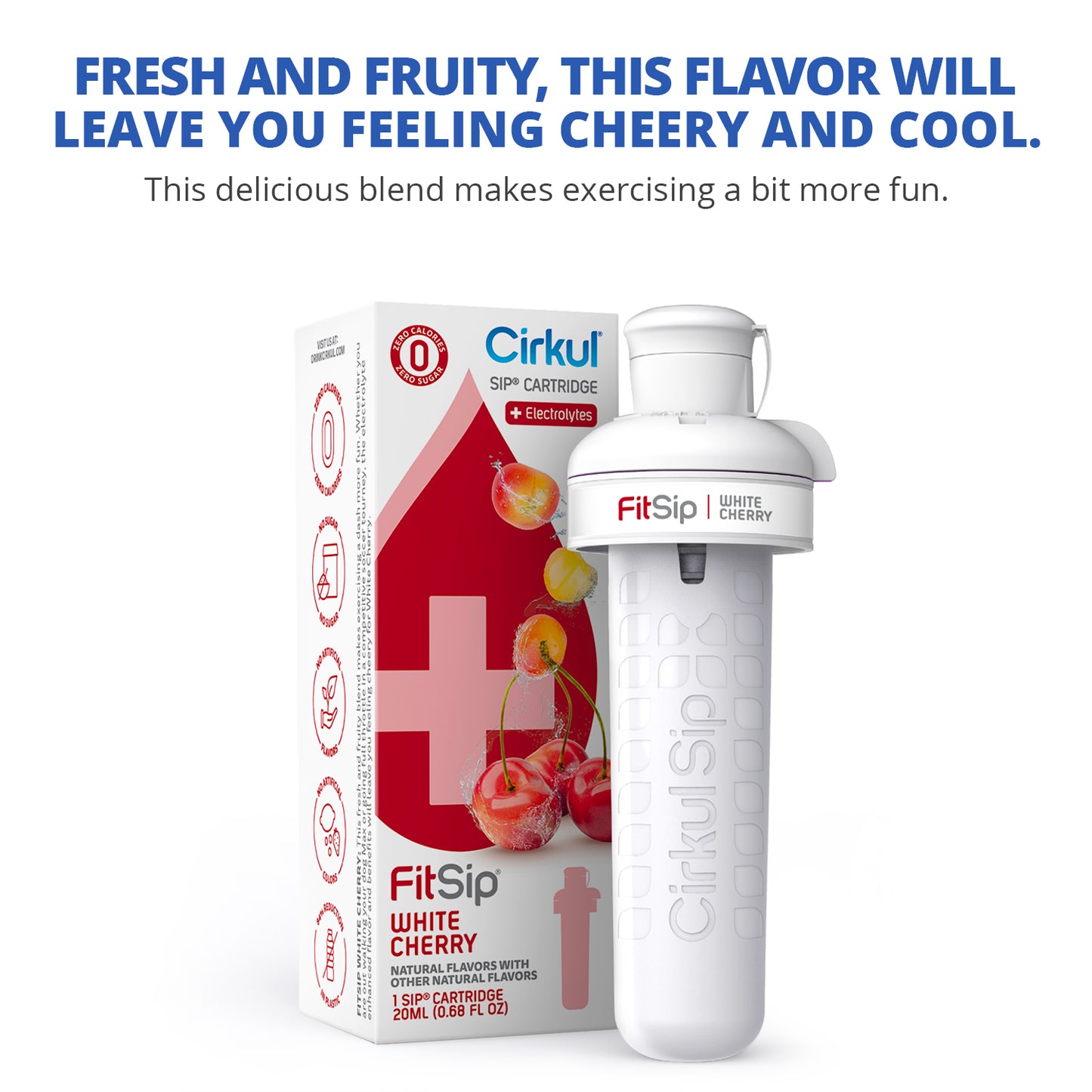 Cirkul FitSip White Cherry Flavor Cartridge, Drink Mix, 1-Pack