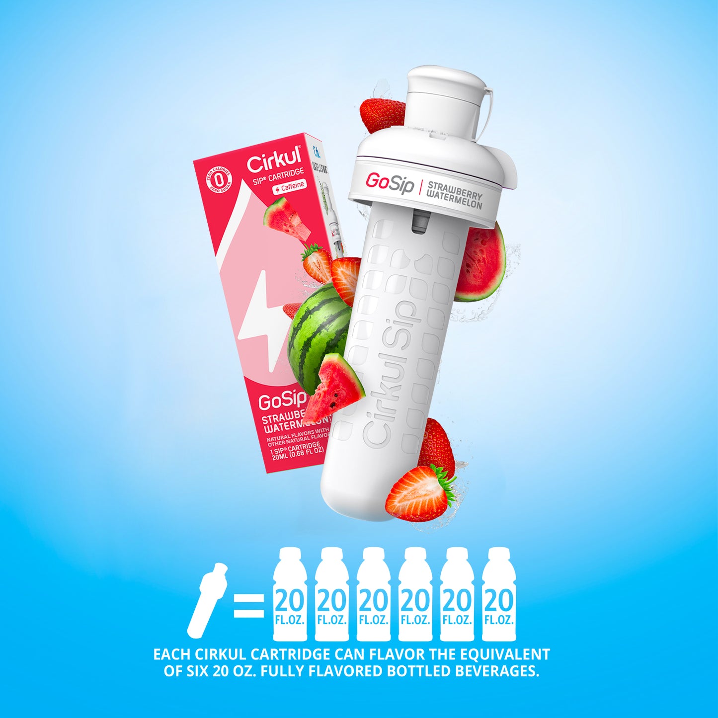 Cirkul GoSip Strawberry Watermelon Flavor Cartridge, Drink Mix, 1-Pack