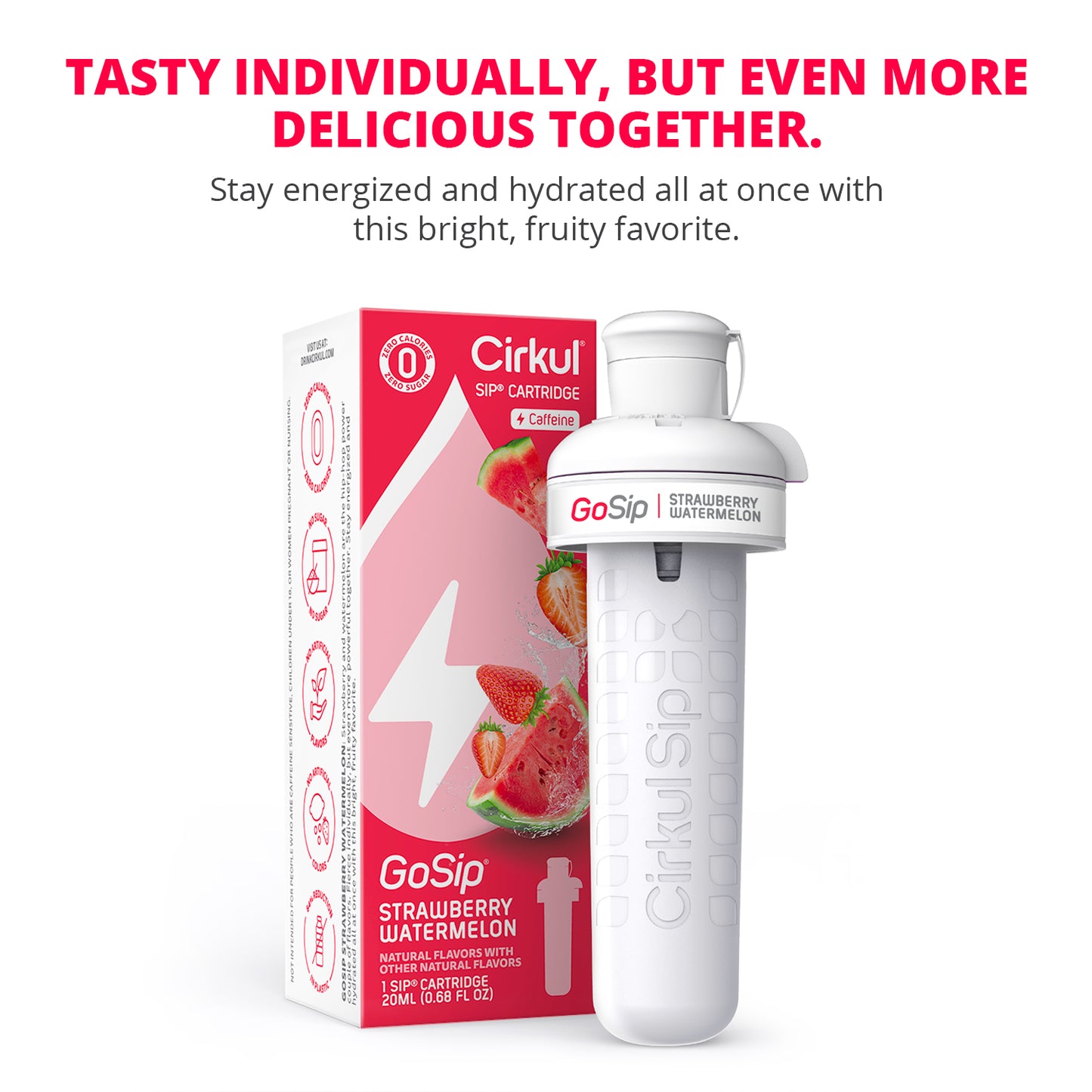 Cirkul GoSip Strawberry Watermelon Flavor Cartridge, Drink Mix, 1-Pack